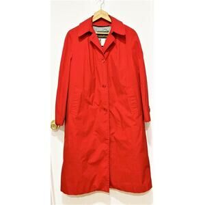 Eddie Bauer Long Red Trench Coat w/ Removeable Down Insert Size 14